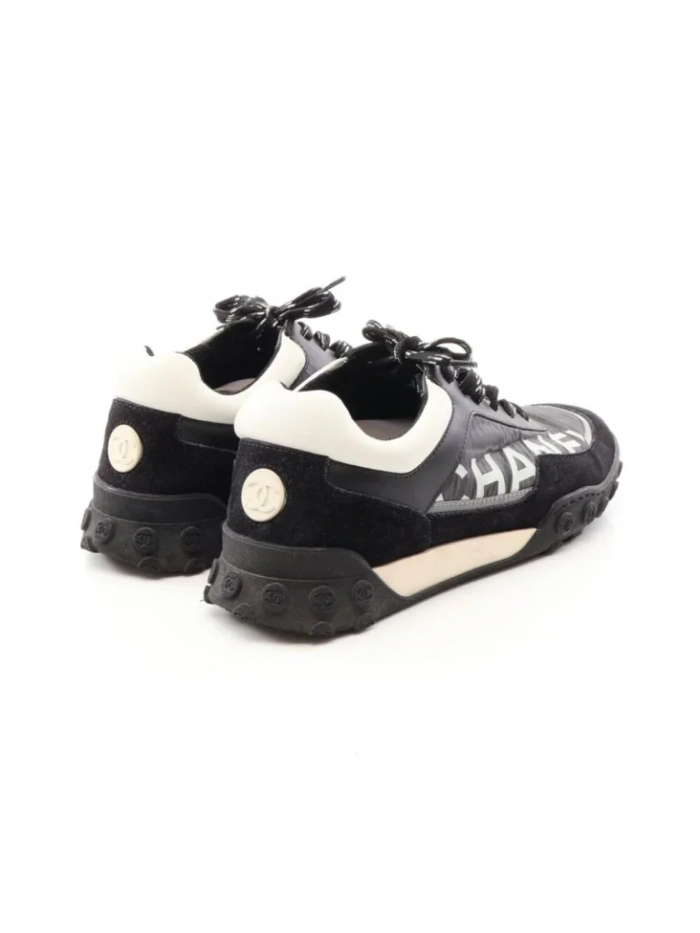Chanel Sneakers CC Logo Nylon Suede